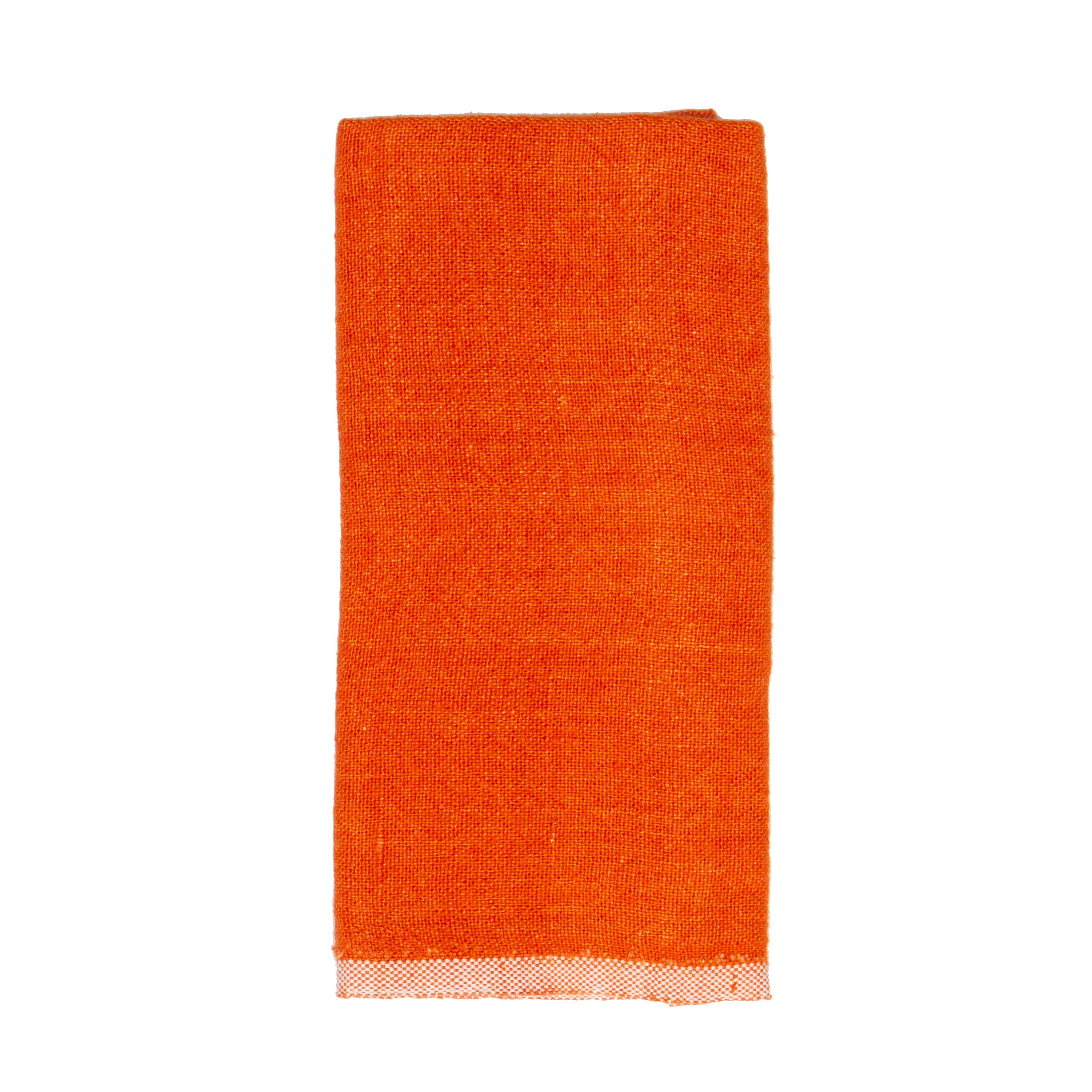 Caravan Chunky Linen Orange Towels 20x30 - Set of 2