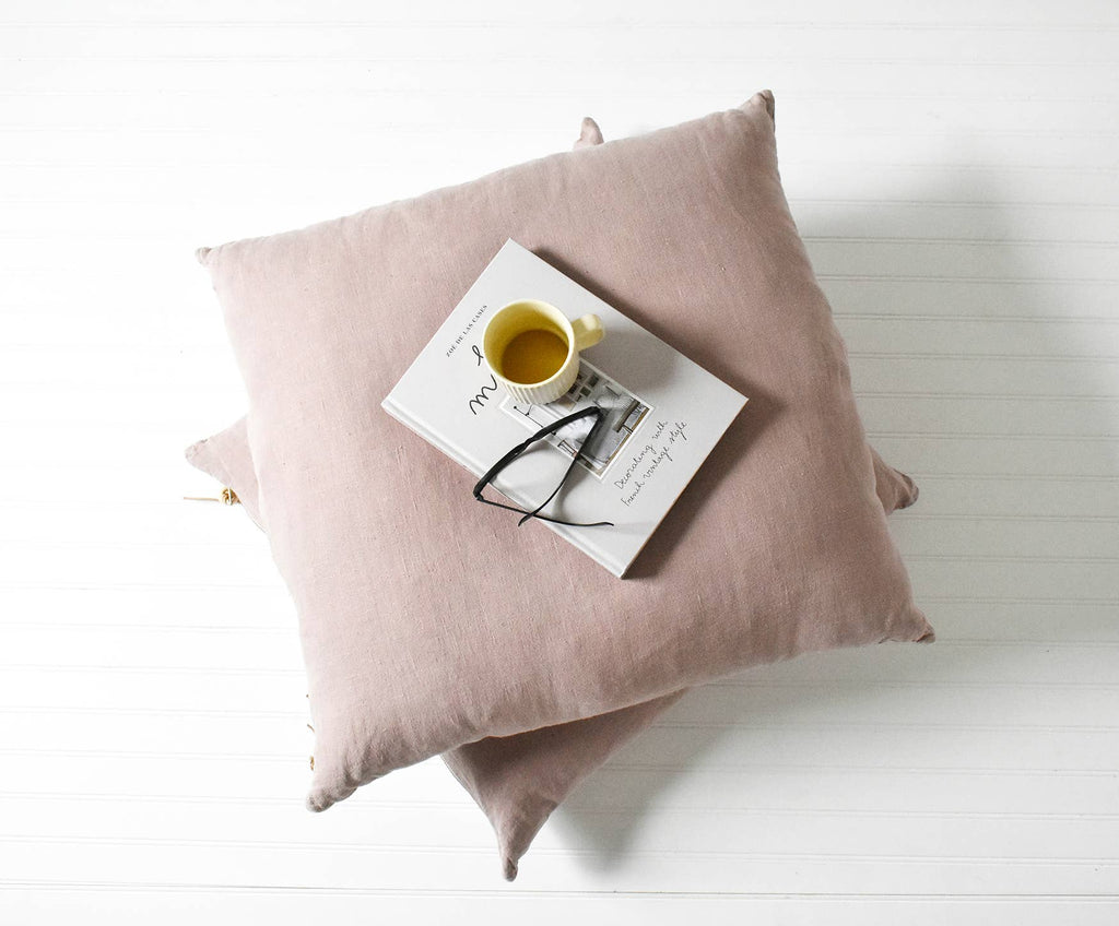 Celina Mancurti Rose Washed Linen Pillow