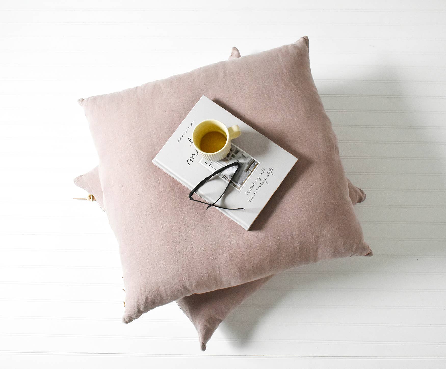 Celina Mancurti Rose Washed Linen Pillow