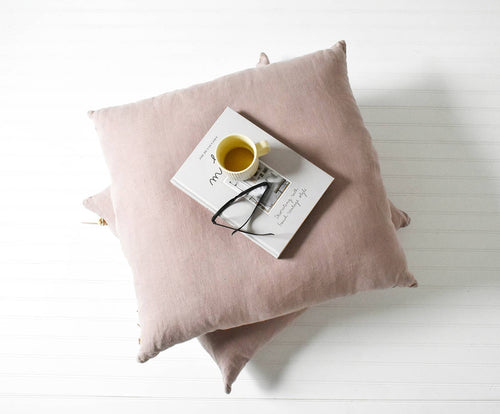 Celina Mancurti Rose Washed Linen Pillow