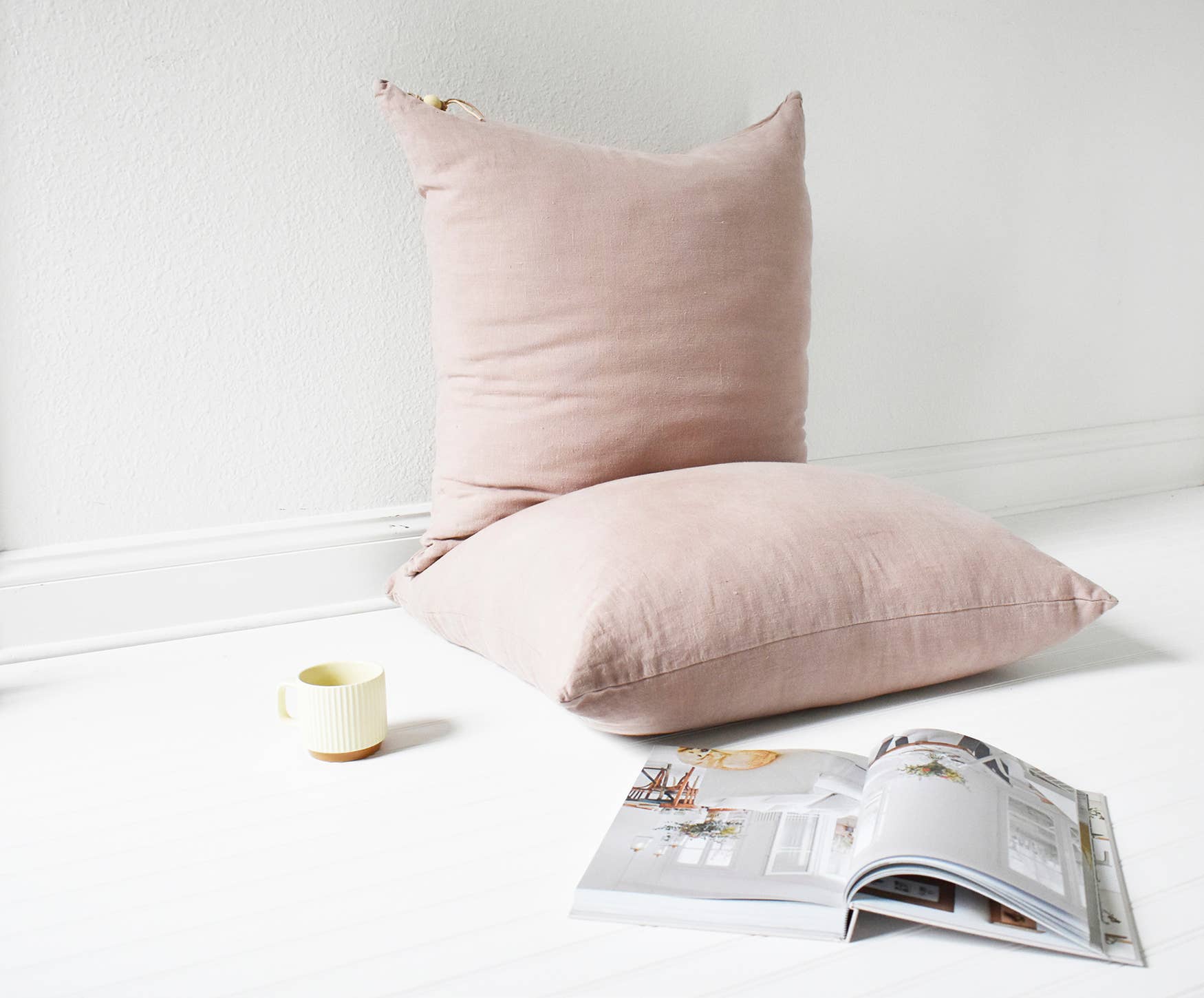 Celina Mancurti Rose Washed Linen Pillow