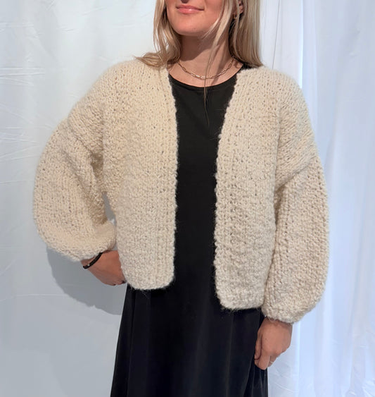 Maiami Alpaca Boucle Bomber Cardigan